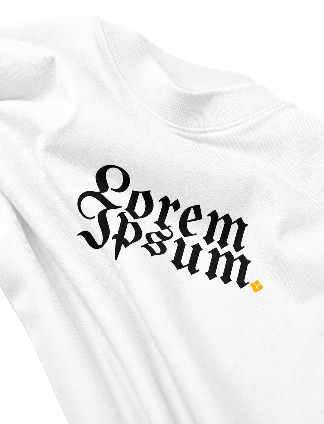 Why Wear T-04 Lorem Ipsum White close-up mockup
